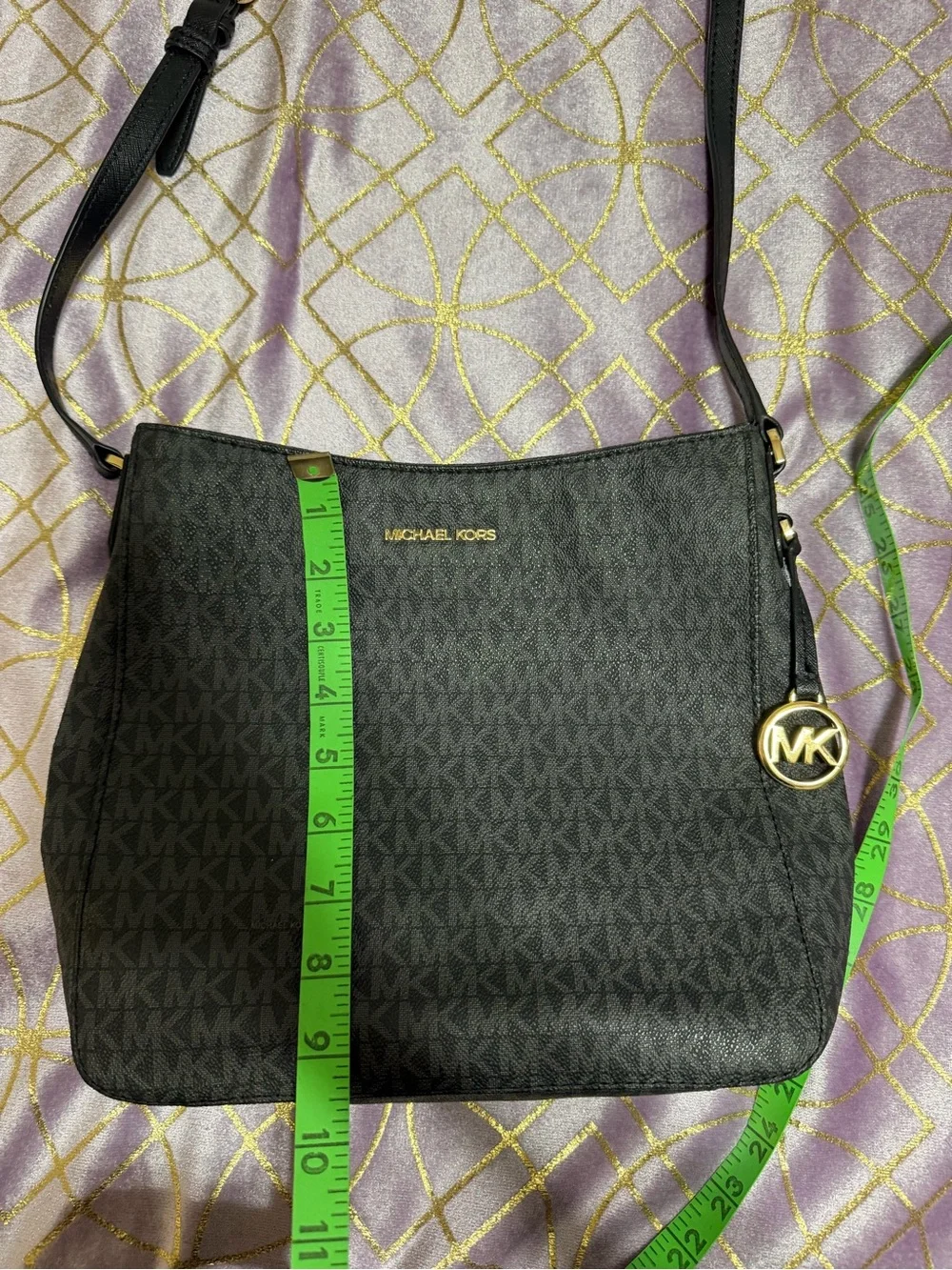 💥 Michael Kors Black MK Logo Bag with Gold Accents